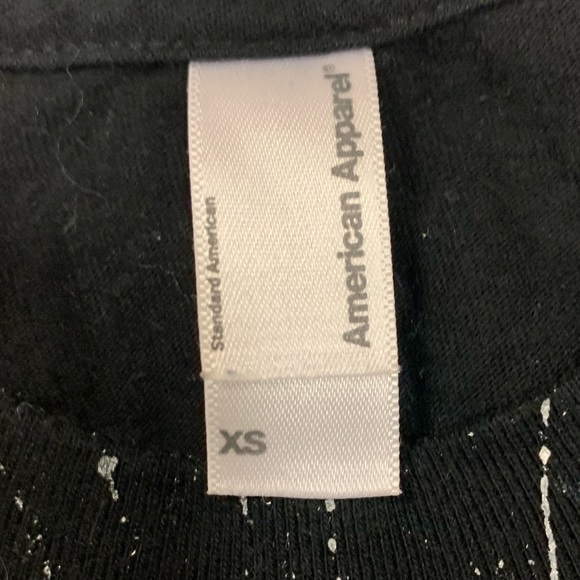 American Apparel Black Splatter Web Shirt Men Size XS - Picture 3 of 4